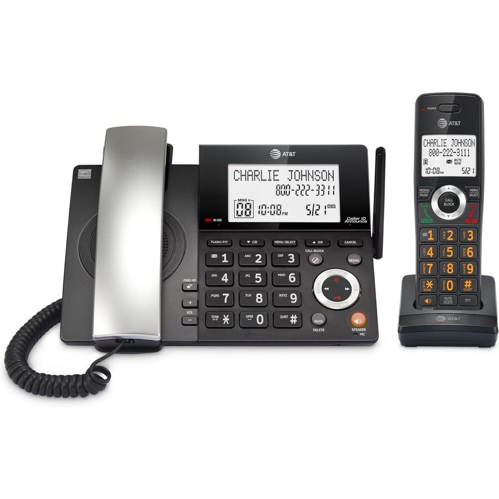AT&T DECT 6.0 Corded/Cordless Home Phone with 1-Handset and Answering Machine
